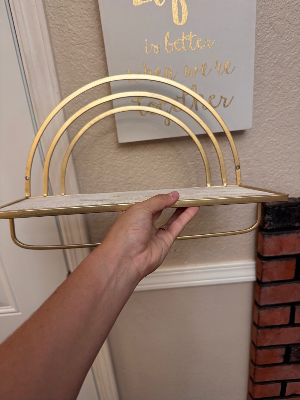 Gold Arc Wall Shelf - Decorative Home Wall Decor